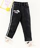 Babyhug Full Length Jeans Rock Star Print- Black
