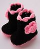 Woonie Handmade Floral Booties - Black