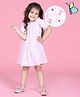 Hola Bonita Cold Shoulder Check Frock Floral Print - Pink