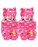 BeyBee 3 in 1 Star Blanket Sleeping Bag for New Born Babies Regular Combo Pack of 2 - Pink