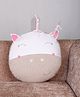My Gift Booth Linen unicorn Cushion -  Beige