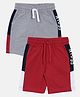 3PIN Pack Of 2 Solid Color Shorts - Grey Red