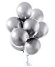 Fiddlerz Latex Chrome Balloons with Pump Silver - Pack of 50