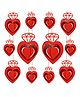 Fiddlerz 3D Heart Danglers Red - Pack of 12
