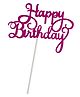Party Anthem Happy Birthday Cake Topper - Pink