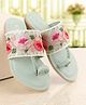 Pine Kids Ethnic Wear Chappal Floral Embroidery  - Light Green
