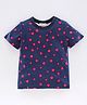 CrayonFlakes Half Sleeves Polka Dot Printed Tee - Navy Blue