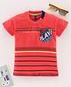 Play by Little Kangaroos Half Sleeves Tee Text Print - Red