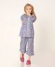 Cherry Crumble By Nitt Hyman Short Sleeves Floral Print Night Suit - Purple