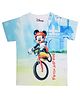 Disney By Crossroads Half Sleeves Mickey Mouse Print Tee - Blue