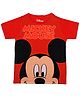 Disney By Crossroads Mickey Mouse Print Half Sleeves Tee - Red