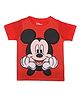Disney By Crossroads Mickey Mouse Half Sleeves Tee - Red