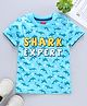 Babyhug Half Sleeves Tee Shark Print  - Blue