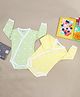 COCOON ORGANICS Pack Of 2 Full Sleeves Polka Dot Printed Onesie - Yellow & Green