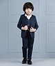 Mark & Mia 3 Piece Full Sleeves Party Suit With Bow - White Navy Blue