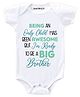 KNITROOT Short Sleeves Being An Only Child Print Onesie - White