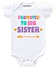 KNITROOT Short Sleeves Promoted To Big Sister Print Onesie  - White