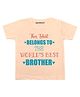 KNITROOT Half Sleeves World's Best Brother Printed Tee - Peach