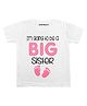 KNITROOT Big Sister Steps Print Half Sleeves Tee - White