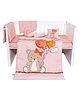 Infantso Premium Crib Bedding Set Teddy Bear Print Large Pack of 9 - Pink