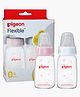 Pigeon Peristaltic Feeding Bottle Nipple Size Small Pack of 2 Pink White - 120 ml each