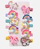 Yellow Bee Set of 10 Unicorns Embellished Hair Clips - Multi Colour