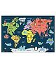 Fiddlys Wooden World Map Jigsaw Puzzle Blue - 40 Pieces