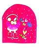 Kid-O-World Girl Patch Beanie Cap - Diameter 10cm - Dark Pink-  Diameter 10cm