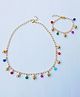 Lime By Manika Bead Drops Design Necklace & Bracelet Set - Multicoloured