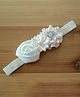 Bhoomi Collection Flowers With Rhinestone Headband - Cream