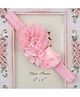 Bhoomi Collection Stain Rose Pearl Chiffon Flower Rhinestone Headband - Light Pink