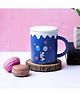 A Vintage Affair The Cute Cow Mug Apples Print Blue - 340 ml