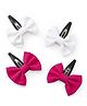 Knotty Ribbons 2 Pair Of  Solid Bow Hair Clips - White & Pink