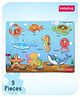 Babyhug Premium 9 pcs Aquatic Animals Wooden Board puzzle for Toddlers| Montessori Educational and Learning Toy | Shape Matching Puzzle |Preschool Colorful Knob and Peg Puzzle| BIS Certified| 18+ months