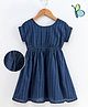 Hola Bonita Half Sleeves Solid Color Frock - Navy Blue