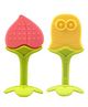 Ole Baby BPA Free Fruit Shaped Silicone Teethers Pack of 2 - Pink Yellow