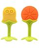Ole Baby BPA Free Fruit Shaped Silicone Teethers Pack of 2 - Orange Yellow