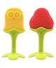 Ole Baby BPA Free Fruit Shaped Silicone Teethers Pack of 2 - Red Yellow