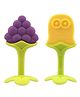 Ole Baby BPA Free Fruit Shaped Silicone Teethers Pack of 2 - Purple Yellow