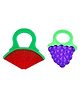 Ole Baby BPA Free Fruit Shaped Silicone Teethers Pack of 2 - Red Purple