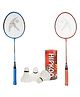 Hipkoo Badminton Racket with Feather Shuttle Pack of 5 - Multicolor