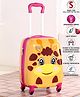 Babyhug Kid's Expandable Trolley Bag Giraffe Print Yellow - 18 Inches| Shock Resistant| Telescopic Handle| Water Resistant| Easy Zipper Closure| Durable Wheels