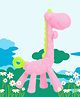 Mastela Giraffe Shape Silicone Teether - Pink