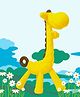 Mastela Giraffe Shape Silicone Teether - Yellow