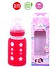 The Little Lookers Glass Feeding Bottle With Silicone Warmer Cover Red - 120 ml