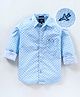 Indian Terrain Full Sleeves Plane Design Shirt - Blue