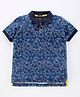 Indian Terrain  Half Sleeves All Over Print Tee - Blue