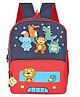 Frantic School Bag Animal Print Blue Red - Height 15.7 Inches