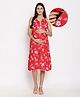 Bella Mama Sleeveless Printed Dress With Mask - Orange