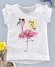 Fox Baby Short Sleeves Tee Flamingo Print - White